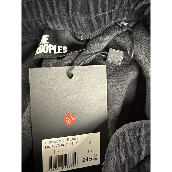 THE KOOPLES Wide Leg Trouser Track Sweat Pant XS Black Velvet Pull On NWT‎ - Picture 6 of 14